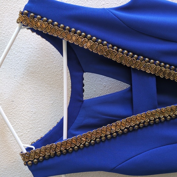 Blue dress amazing beading size s - Picture 11 of 12